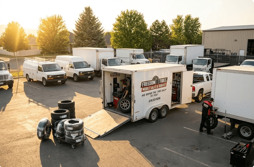 Freedom Tires mobile trailer ready for fleet service